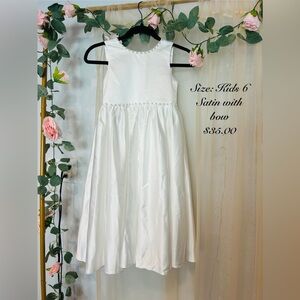 Charming White Satin Kids Formal Dress
